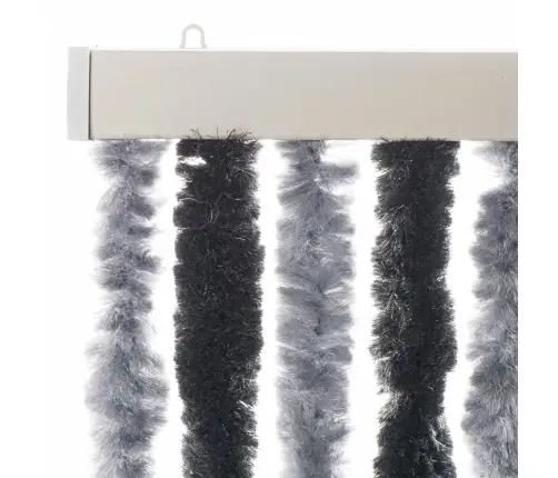 Kukaiņu Aizkars, Pelēks Un Melns, 90X200 Cm, Šenils Vidaxl