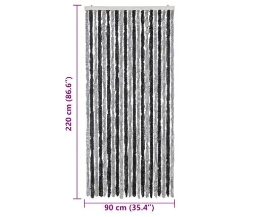 Užuolaida Nuo Musių, Pilka Ir Juoda, 90X220cm Šenilis