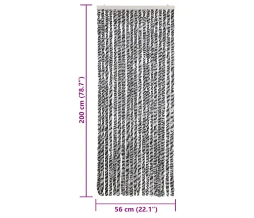 Užuolaida Nuo Musių, Pilka/Juoda/Balta, 56X200cm Šenilis