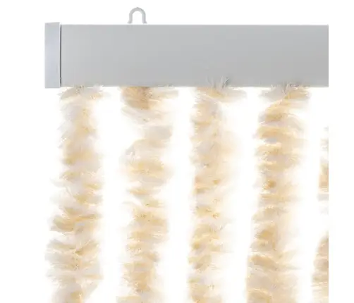 Kukaiņu Aizkars, Bēšs Un Balts, 90X220 Cm, Šenils Vidaxl