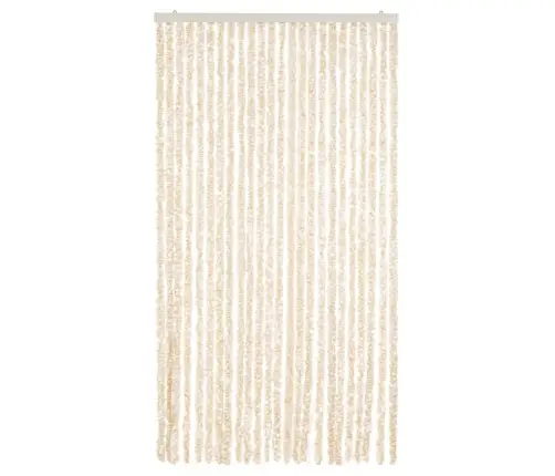 Kukaiņu Aizkars, Bēšs Un Balts, 100X220 Cm, Šenils Vidaxl