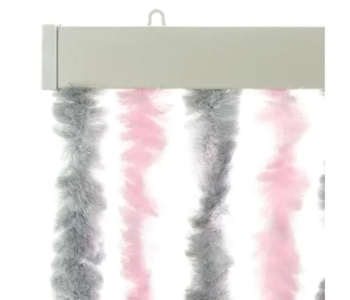 Kukaiņu Aizkars, Pelēks Un Rozā, 100X230 Cm, Šenils Vidaxl