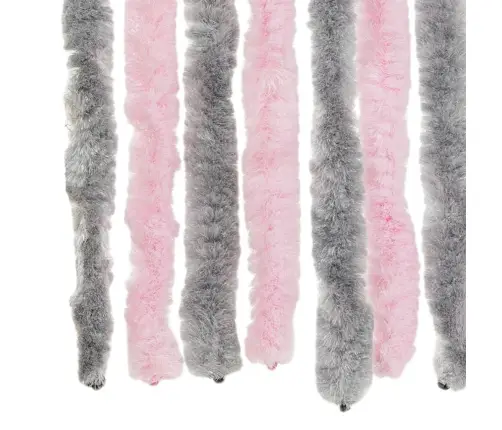 Kukaiņu Aizkars, Pelēks Un Rozā, 100X230 Cm, Šenils Vidaxl