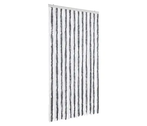 Kukaiņu Aizkars, Pelēks Un Balts, 100X200 Cm, Šenils Vidaxl