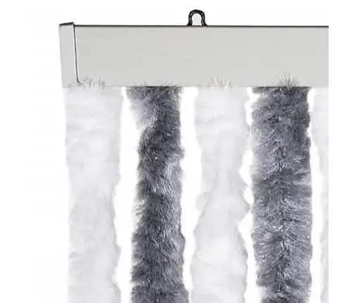 Kukaiņu Aizkars, Pelēks Un Balts, 100X200 Cm, Šenils Vidaxl