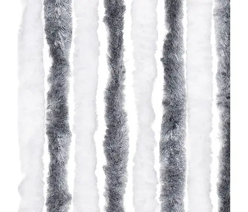 Kukaiņu Aizkars, Pelēks Un Balts, 100X200 Cm, Šenils Vidaxl