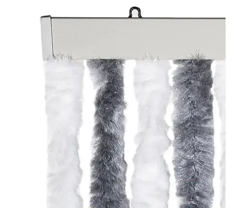 Kukaiņu Aizkars, Pelēks Un Balts, 100X230 Cm, Šenils Vidaxl