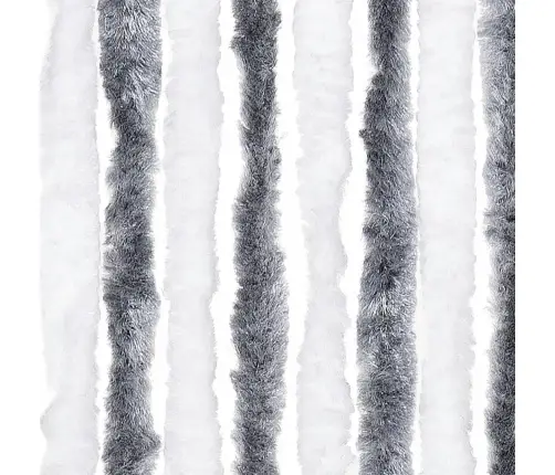 Kukaiņu Aizkars, Pelēks Un Balts, 100X230 Cm, Šenils Vidaxl