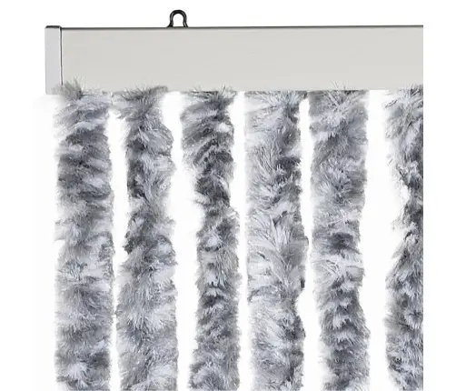 Kukaiņu Aizkars, Balts Un Pelēks, 100X230 Cm, Šenils Vidaxl