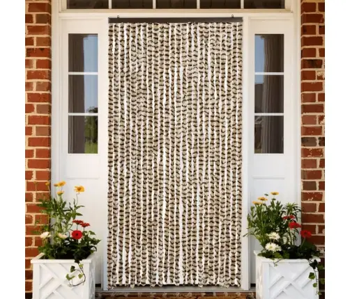 Kukaiņu Aizkars, Bēšs Un Brūns, 100X200 Cm, Šenils Vidaxl