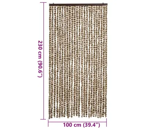 Mušu Aizkars, Bēšs Un Brūns, 100X230 Cm, Šenils Vidaxl