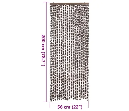 Užuolaida Nuo Musių, Ruda Ir Balta, 56X200cm Šenilis