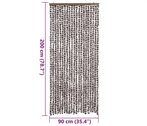 Užuolaida Nuo Musių, Ruda Ir Balta, 90X200cm Šenilis