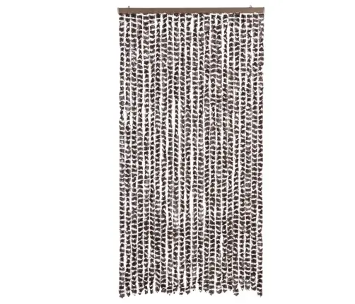 Kukaiņu Aizkars, Brūns Un Balts, 100X200 Cm, Šenils Vidaxl