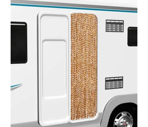 Kukaiņu Aizkars, Dzeltenbrūns Un Balts, 56X200 Cm, Šenils Vidaxl