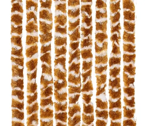 Kukaiņu Aizkars, Dzeltenbrūns Un Balts, 90X200 Cm, Šenils Vidaxl