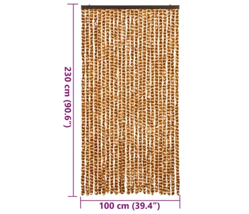 Putukakardin, Ookerkollane Ja Valge, 100 X 230 cm Šenill