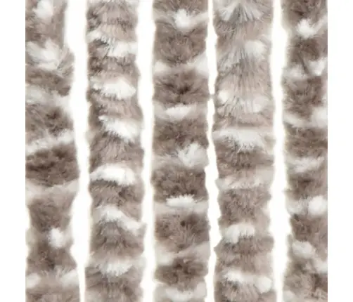 Kukaiņu Aizkars, Pelēkbrūns Un Balts, 56X200 Cm, Šenils Vidaxl