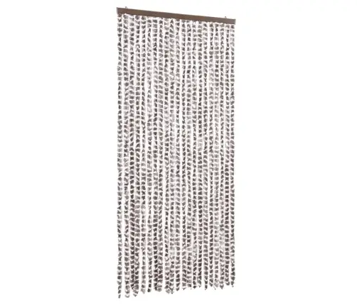 Kukaiņu Aizkars, Pelēkbrūns Un Balts, 90X200 Cm, Šenils Vidaxl