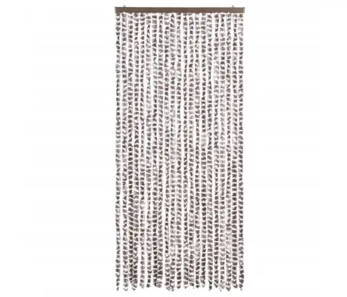 Kukaiņu Aizkars, Pelēkbrūns Un Balts, 90X200 Cm, Šenils Vidaxl