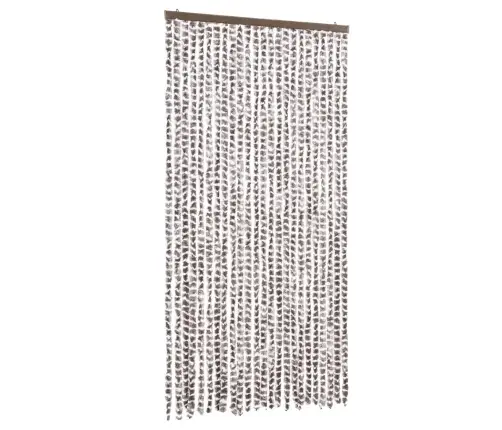 Kukaiņu Aizkars, Pelēkbrūns Un Balts, 100X230 Cm, Šenils Vidaxl