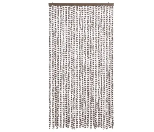 Kukaiņu Aizkars, Pelēkbrūns Un Balts, 100X230 Cm, Šenils Vidaxl