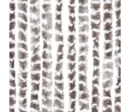 Kukaiņu Aizkars, Pelēkbrūns Un Balts, 100X230 Cm, Šenils Vidaxl