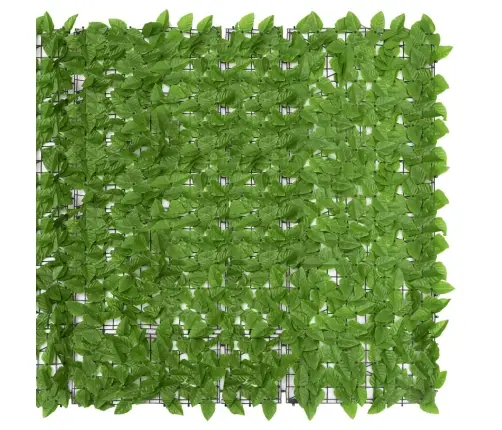 Balkona Aizslietnis Ar Zaļām Lapām, 300X150 Cm Vidaxl