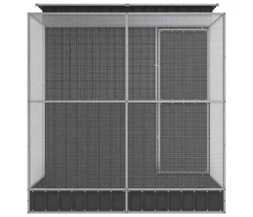 Putnu Māja, Sudraba Krāsa, 209X203X216 Cm, Tērauds Vidaxl