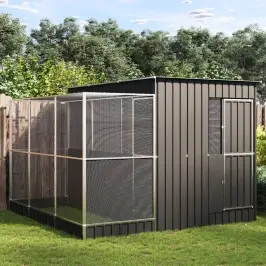 Linnumaja Pikendusega, Hõbedane, 290 X 303 X 216 cm Teras