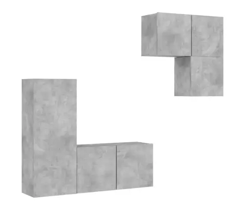 4-Daļīgs Tv Skapīšu Komplekts, Betona Pelēks, Inženierijas Koks Vidaxl