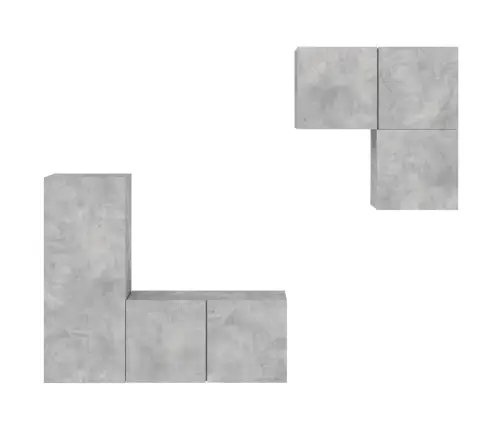 4-Daļīgs Tv Skapīšu Komplekts, Betona Pelēks, Inženierijas Koks Vidaxl