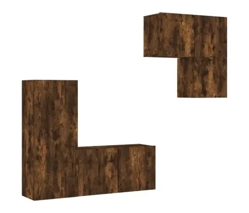 4-Daļīgs Tv Skapīšu Komplekts, Koka Krāsa, Inženierijas Koks Vidaxl