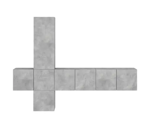 5-Osaline Telerikappide Komplekt, Betoonhall, Tehispuit