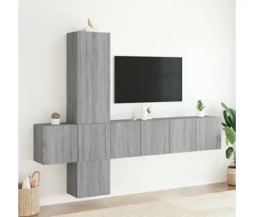 5-Osaline Telerikappide Komplekt, Hall Sonoma Tamm, Tehispuit