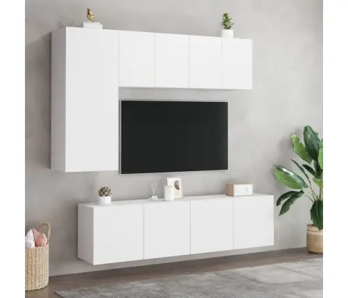 5-Daļīgs Tv Skapīšu Komplekts, Balts, Inženierijas Koks Vidaxl