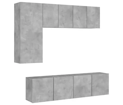 5-Daļīgs Tv Skapīšu Komplekts, Betona Pelēks, Inženierijas Koks Vidaxl