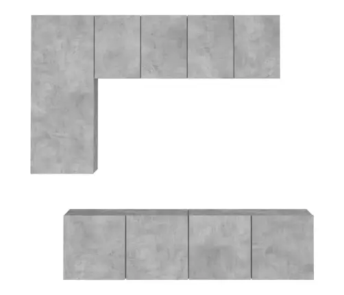 5-Daļīgs Tv Skapīšu Komplekts, Betona Pelēks, Inženierijas Koks Vidaxl