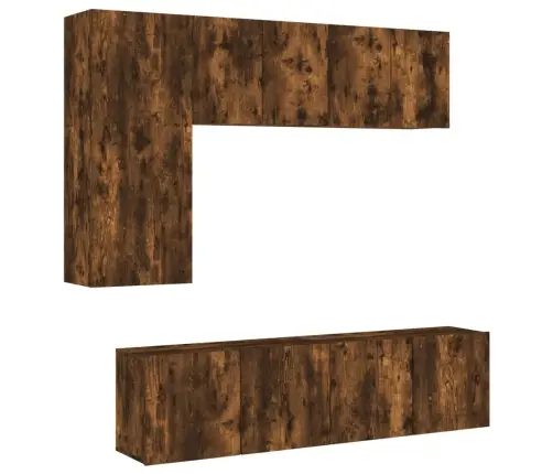 5-Daļīgs Tv Skapīšu Komplekts, Koka Krāsa, Inženierijas Koks Vidaxl