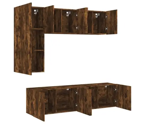 5-Daļīgs Tv Skapīšu Komplekts, Koka Krāsa, Inženierijas Koks Vidaxl