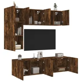 5-Daļīgs Tv Skapīšu Komplekts, Koka Krāsa, Inženierijas Koks Vidaxl