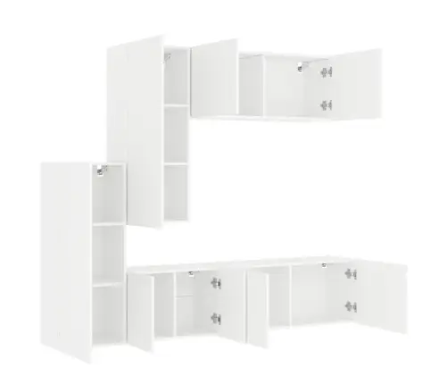 5-Daļīgs Tv Skapīšu Komplekts, Balts, Inženierijas Koks Vidaxl