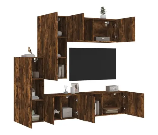 5-Daļīgs Tv Skapīšu Komplekts, Koka Krāsa, Inženierijas Koks Vidaxl