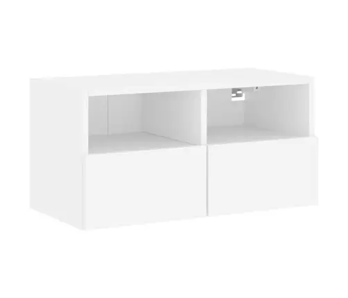 4-Osaline Telerikappide Komplekt, Valge, Tehispuit