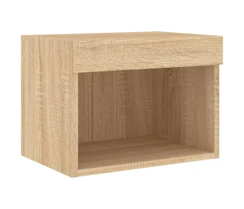 Tv Sienas Skapīši Ar Led, 4 Gab., Koka Krāsa Vidaxl