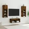 Tv Sienas Skapīši Ar Led, 4 Gab., Ozolkoka Krāsa Vidaxl