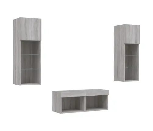 4-Osaline Telerikappide Komplekt Led-Tuledega, Hall Sonoma Tamm