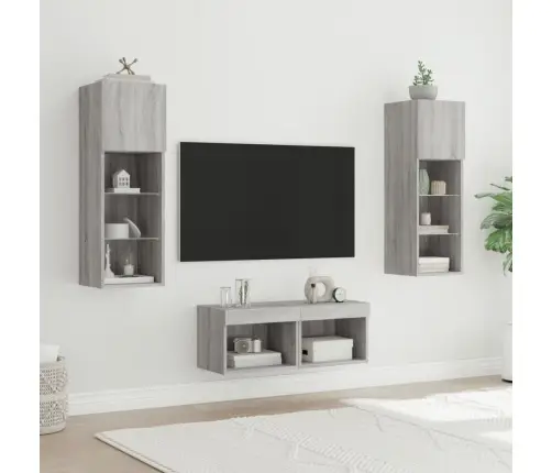 4-Osaline Telerikappide Komplekt Led-Tuledega, Hall Sonoma Tamm