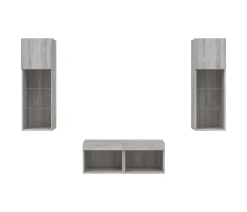 4-Osaline Telerikappide Komplekt Led-Tuledega, Hall Sonoma Tamm