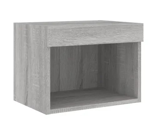 Sieninė Tv Sekcija Su Led, 8 Dalių, Pilka Ąžuolo, Mediena Sieninė Tv Sekcija Su Led, 8 Dalių, Pilka Ąžuolo, Mediena